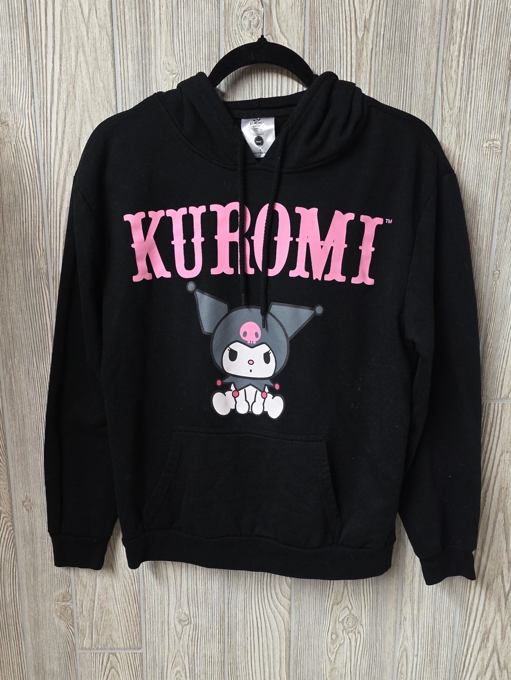 Sanrio Black Kuromi Graphic Pullover Hoodie Sweatshirt Womens Size Medium